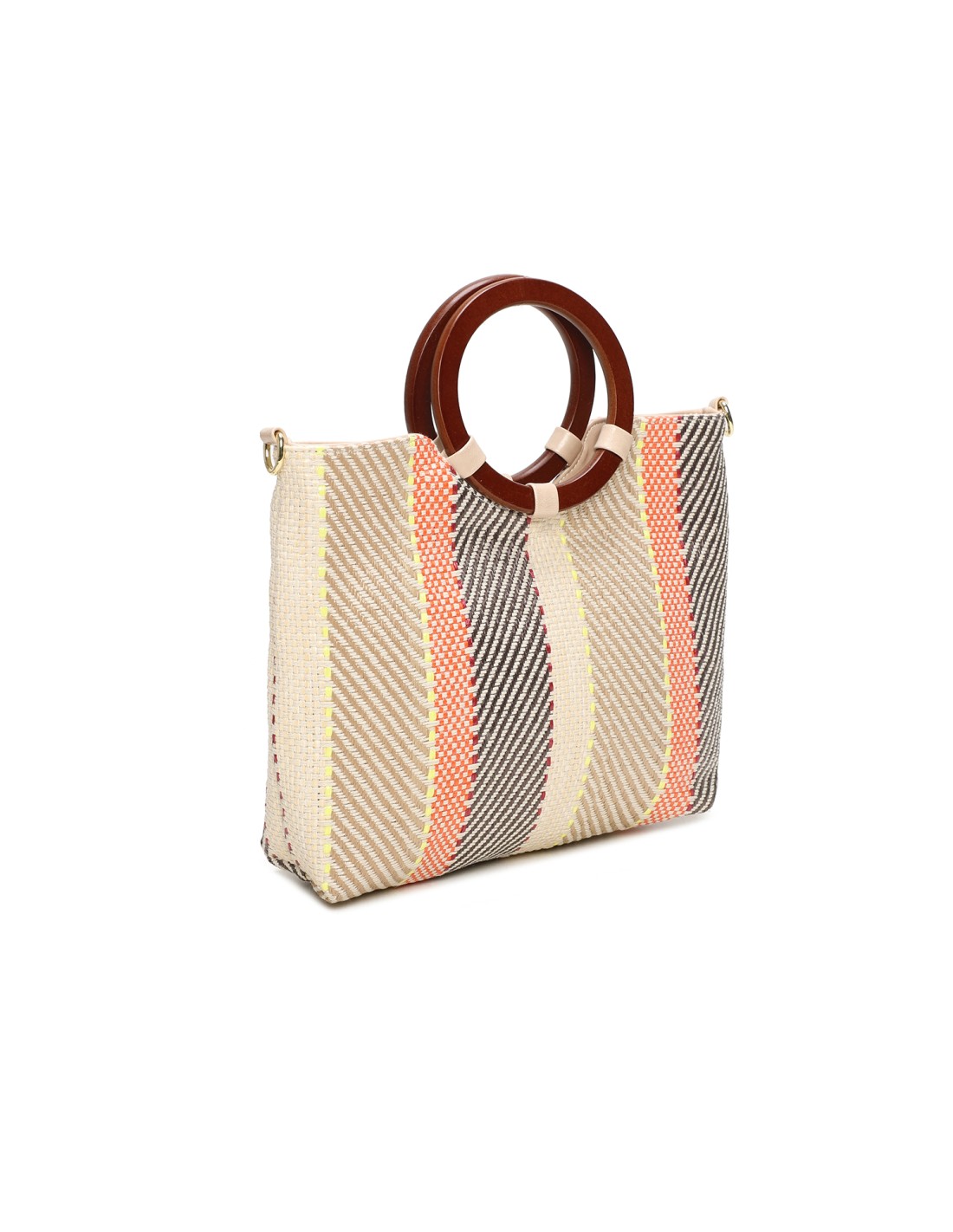 Cabas zippé avec anse en bois 1685510 - Taupe